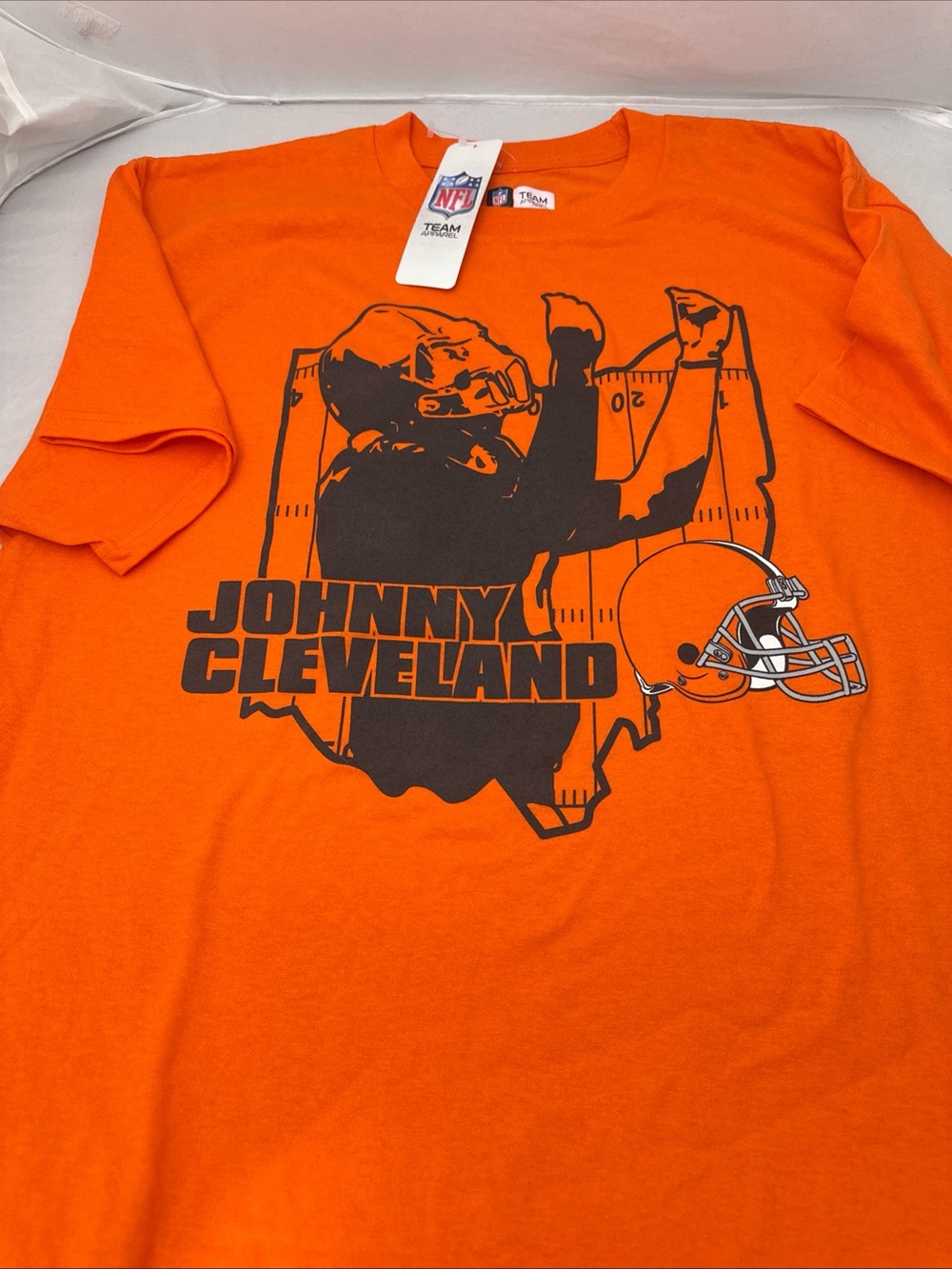 NFL Orange Short Sleeve Graphic Tee with Black Print